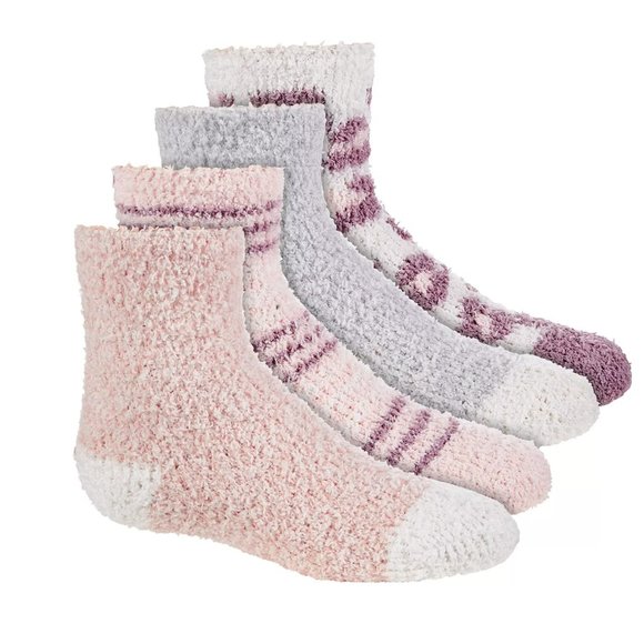 trimfit Accessories Trimfit Girls 4pk Hearts Stripes Cozy Crew